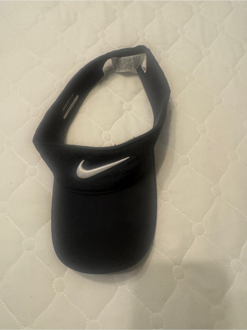 Nike Black Visor with Silver Swoosh